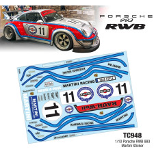 1/10 PORSCHE RWB 993 MARTINI STICKER (A4) by Team C SRP $28.08 1/10 PORSCHE RWB 993 MARTINI STICKER (A4) by Team C SRP $28.08