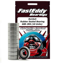 8x16x5 Rubber Sealed Bearing 688-2RS (10 Units) by Fast Eddy Bearings SRP $27.69 8x16x5 Rubber Sealed Bearing 688-2RS (10 Units) by Fast Eddy Bearings SRP $27.69