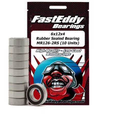 6x12x4 Rubber Sealed Bearing MR126-2RS (10 Units) by Fast Eddy Bearings SRP $27.69 6x12x4 Rubber Sealed Bearing MR126-2RS (10 Units) by Fast Eddy Bearings SRP $27.69