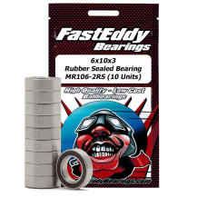 6x10x3 Rubber Sealed Bearing MR106-2RS (10 Units) by Fast Eddy Bearings SRP $27.69 6x10x3 Rubber Sealed Bearing MR106-2RS (10 Units) by Fast Eddy Bearings SRP $27.69