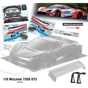 1/8 GT 360mm Long Chassis McLaren 720S GT3 by Team C SRP $201.2 1/8 GT 360mm Long Chassis McLaren 720S GT3 by Team C SRP $201.2