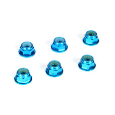 4mm Aluminum Serrated Lock Nuts, Blue (6) by TLR SRP $44.77