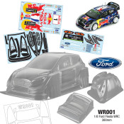 WR001 1/8 Ford Fiesta WRC Redbull Decal Sheet fit HPI WR8 300mm Wheelbase, 227mm Wide by Team C SRP $176.78