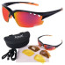 Expert Sunglasses black/orange TR90 frame 3 lense sets, Cat 0 yellow low light, 2 beige ploarized, 3 Frostech red mirror 100% UVA/B protection by Rapid Eyewear SRP $79.99